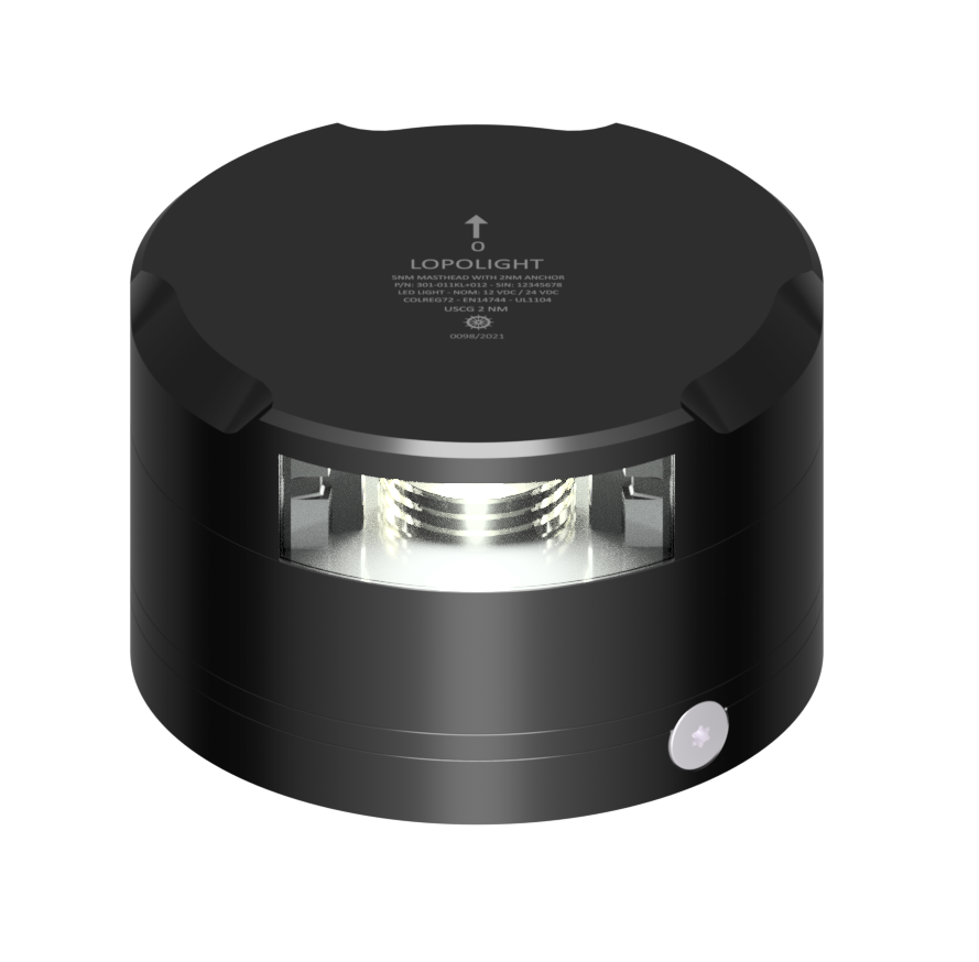 3nm 225°White Masthead+2nm 360°White/Strobe, black 3nm 225°White Masthead+2nm 360°White/Strobe, black